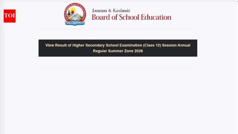 JKBOSE Class 12th Annual Regular Summer Zone result 2026 released at jkresults.nic.in: Direct link to download scorecards here