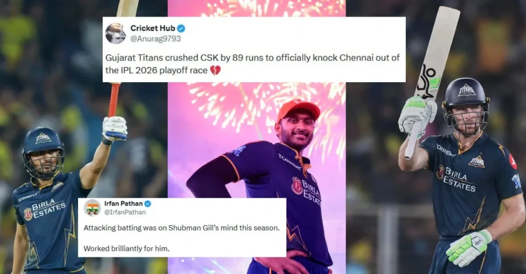 Fans erupt as GT trio Shubman Gill, Sai Sudharsan and Jos Buttler knock CSK out of IPL 2026