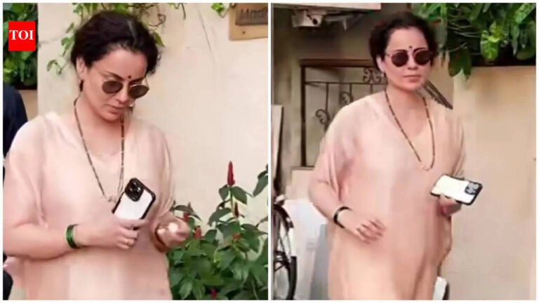 Kangana Ranaut steps out wearing mangalsutra and green bangles; fans ask, ‘Is she married?’ | Hindi Movie News Kangana Ranaut steps out wearing mangalsutra and green bangles; fans ask, ‘Is she married?’ | Hindi Movie News
