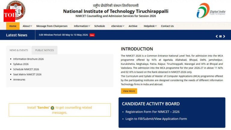 Nimcet 2026 Admit Card: NIMCET 2026 hall ticket date and time: Exam scheduled on June 6 at 2 PM; here’s how to download at nimcet.admissions.nic.in Nimcet 2026 Admit Card: NIMCET 2026 hall ticket date and time: Exam scheduled on June 6 at 2 PM; here’s how to download at nimcet.admissions.nic.in
