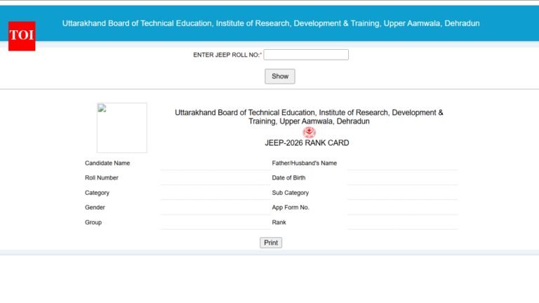 UBTER JEEP result 2026 declared at ubter.in: Direct link to download scorecards here UBTER JEEP result 2026 declared at ubter.in: Direct link to download scorecards here