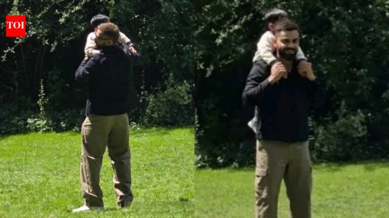 Virat Kohli spotted giving Akaay a piggyback ride during secret family outing: See pics | Off the field News Virat Kohli spotted giving Akaay a piggyback ride during secret family outing: See pics | Off the field News