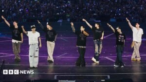 BTS take credit for England football win in first UK show since 2019 BTS take credit for England football win in first UK show since 2019
