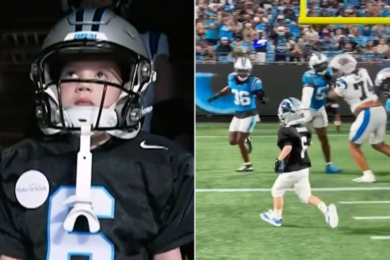 6-Year-Old Boy with Heart Condition Runs for Touchdown After Panthers Sign Him to Make Football Dreams Come True 6-Year-Old Boy with Heart Condition Runs for Touchdown After Panthers Sign Him to Make Football Dreams Come True