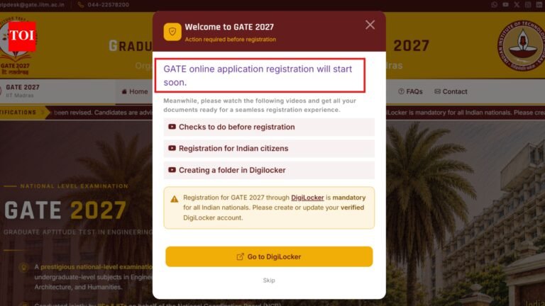 GATE 2027 registration to begin soon: Check list of required documents GATE 2027 registration to begin soon: Check list of required documents