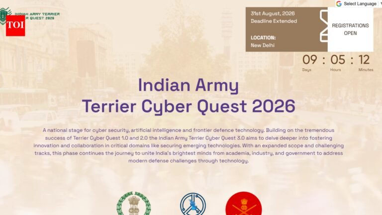 Indian Army Terrier Cyber Quest 2026 hackathon registration begins: Check who can apply and key details
