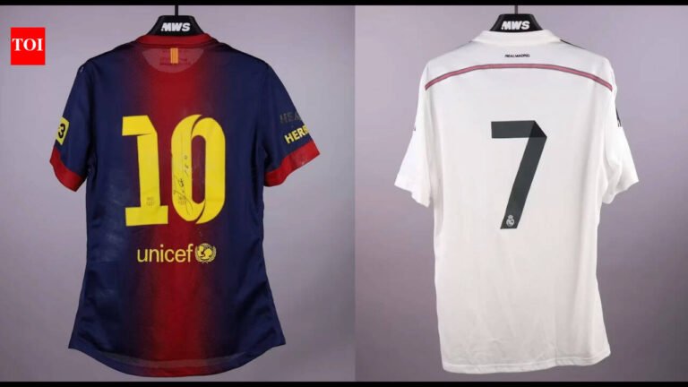 Messi and Ronaldo shirts from same collection go head-to-head at auction, with one selling for six times more | Football News