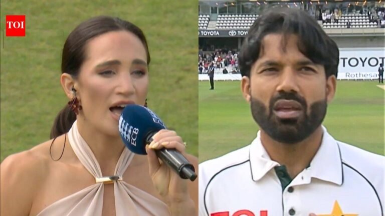 Watch: English singer Laura Wright performs Pakistan’s national anthem ahead of 1st Test against England | Cricket News