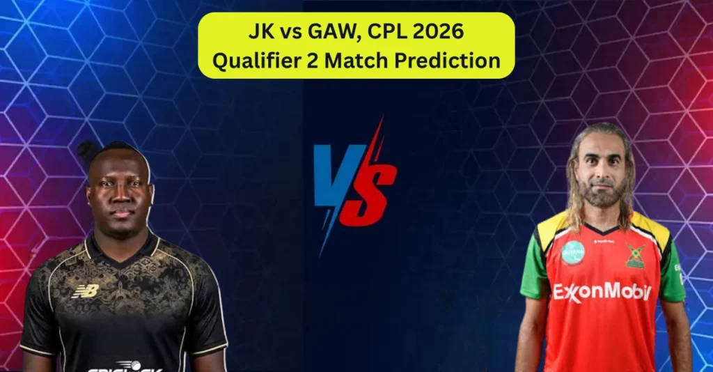 JK vs GAW, CPL 2026, Qualifier 2 Match Prediction: Who will win today’s game between Jamaica Kingsmen and Guyana Amazon Warriors? JK vs GAW, CPL 2026, Qualifier 2 Match Prediction: Who will win today’s game between Jamaica Kingsmen and Guyana Amazon Warriors?