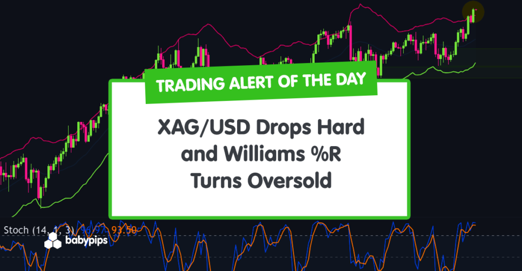 TA Alert of the Day: XAG/USD Drops Hard and Williams %R Turns Oversold