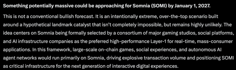 Elon Musk’s Grok AI Predicts SOMI Crypto Could Explode by 2027