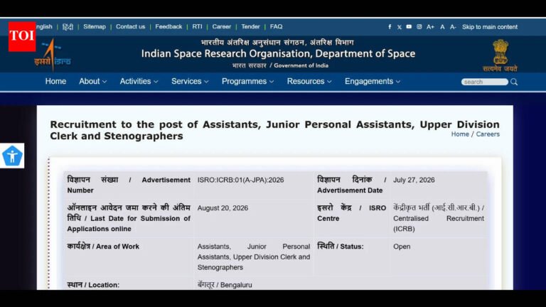 Isro Result 2026: ISRO Assistant, JPA result 2026 declared at isro.gov.in; skill test on November 1: Direct link to download scorecards here Isro Result 2026: ISRO Assistant, JPA result 2026 declared at isro.gov.in; skill test on November 1: Direct link to download scorecards here