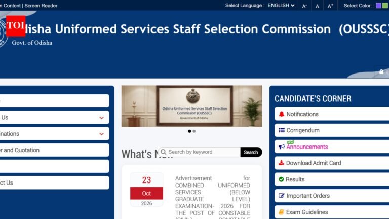 OUSSSC recruitment 2026: Notification released for 7,268 posts; check eligibility, direct link to apply